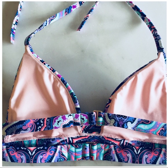 Victoria’s Secret halter padded paisley swim top - Picture 2 of 5
